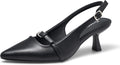 Greatonu Women's Kitten Heels Pointed Toe Slingback Pumps - Classic 2