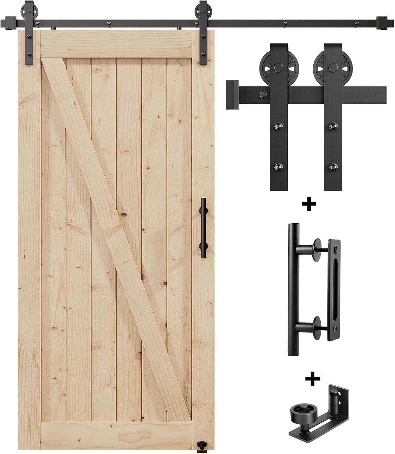 6.6FT Sliding Barn Door Hardware Track Kit with Smooth Gliding