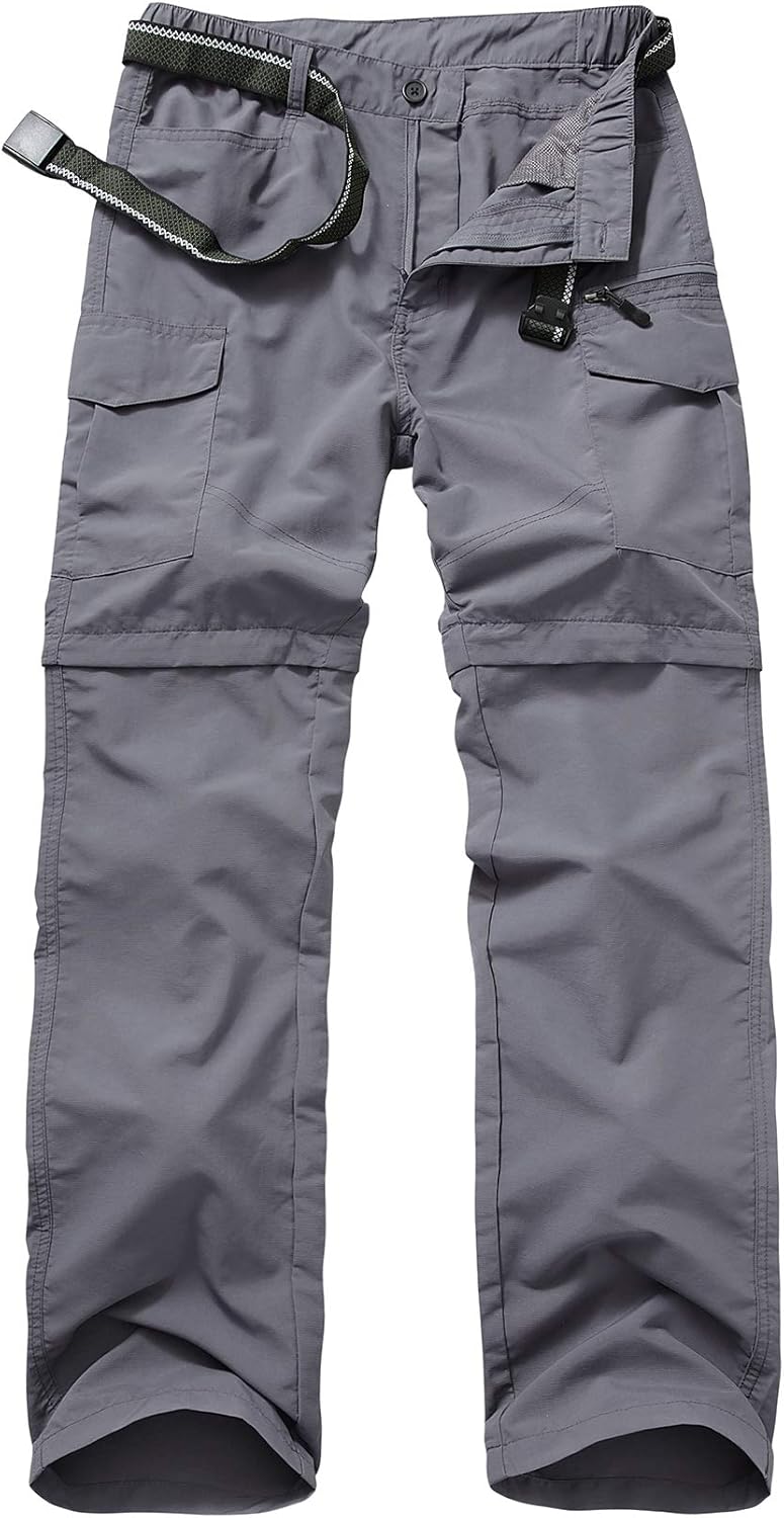 Mens Hiking Pants Quick Dry Lightweight Convertible Zip Off Trousers