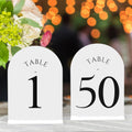 JOYIT Arch Wedding Table Numbers 1-50 with Stands - Elegant Acrylic