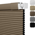 Brown 34 in x 56 in Blackout Cellular Shades - No Drill Cordless