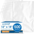 12 x 18 2 Mil Clear Poly Bags 500 Count - Heavy Duty Packaging