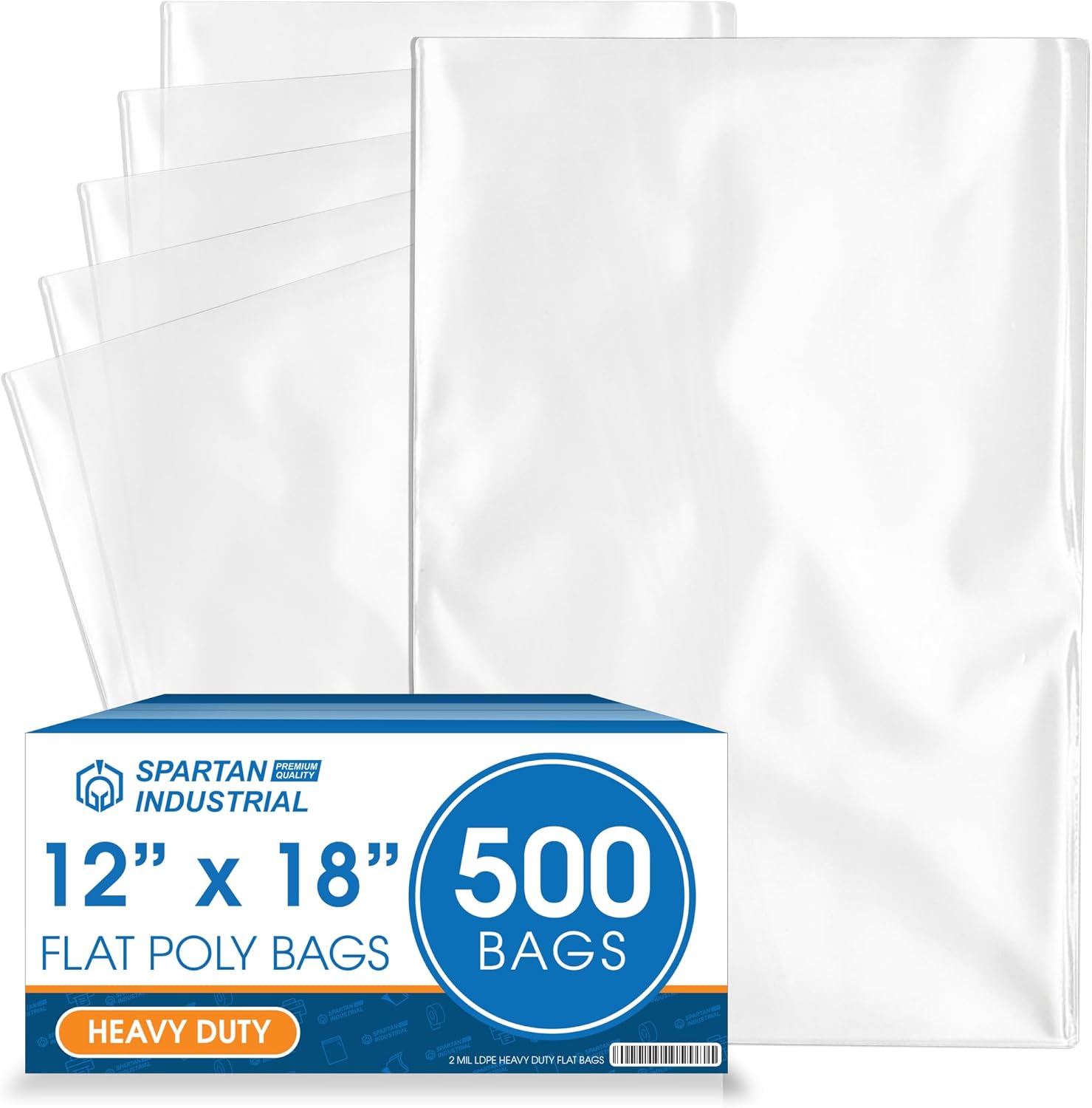 Spartan Industrial 12 X 18 Heavy Duty Clear Plastic Bags