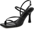 Women Strappy High Heels Square Open Toe Slingback Sandals - Elegant 2