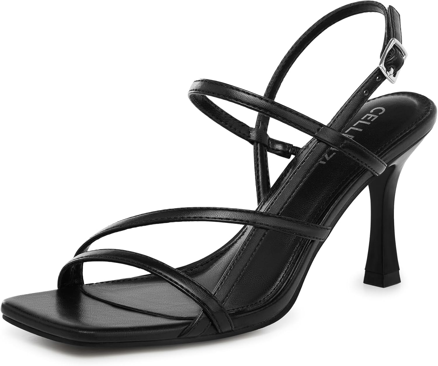 Women Strappy High Heels: Elegant Square Open Toe Sandals