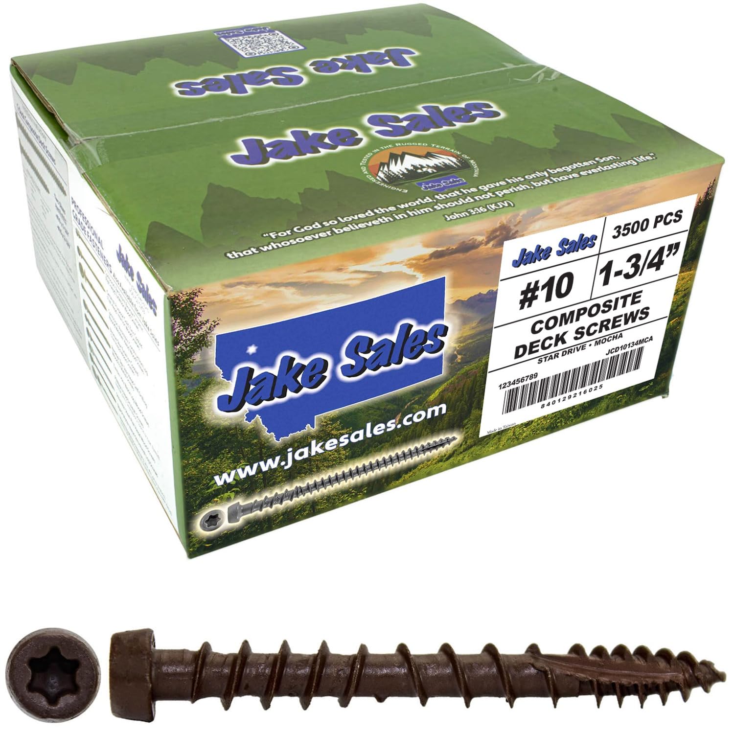 10 x 1-3/4 in Mocha Composite Decking Screws for Easy Installation