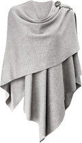PULI Womens Large Cross Front Poncho Sweater Wrap Topper - Elegant ONE