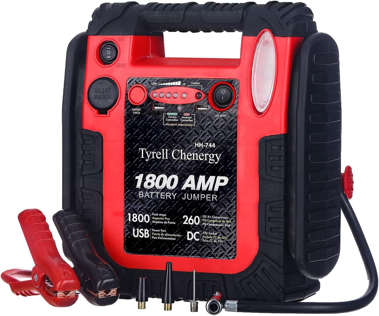 Tyrell Chenergy: Enhanced 1800A Jump Starter & Compressor