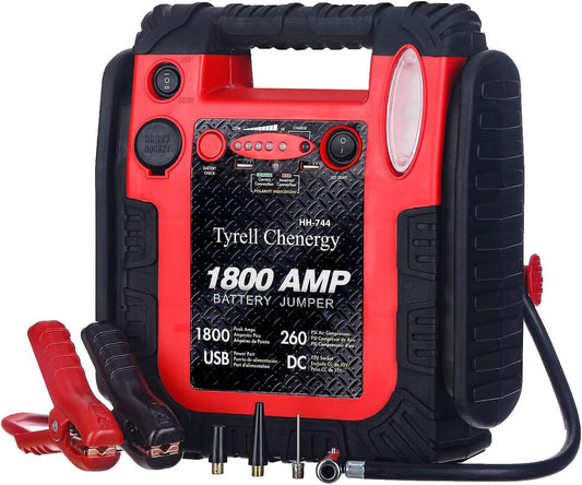 Tyrell Chenergy: Enhanced 1800A Jump Starter & Compressor
