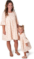 Modern Moments Mommy and Me Gauze Dress - Soft Light Pink Daisy Match
