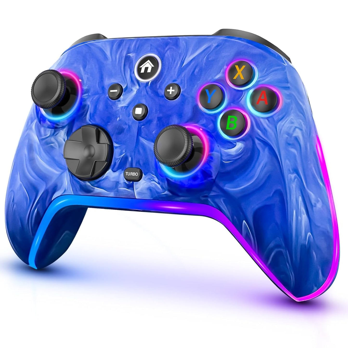 Wireless Switch Controllers with 10 Color Modes for Gaming Fun