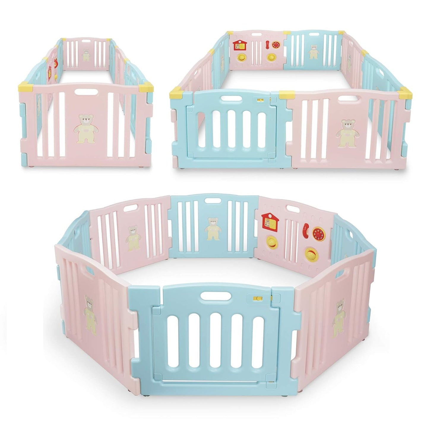 Kidzone Interactive Baby Playpen for Safe Toddler Playtime