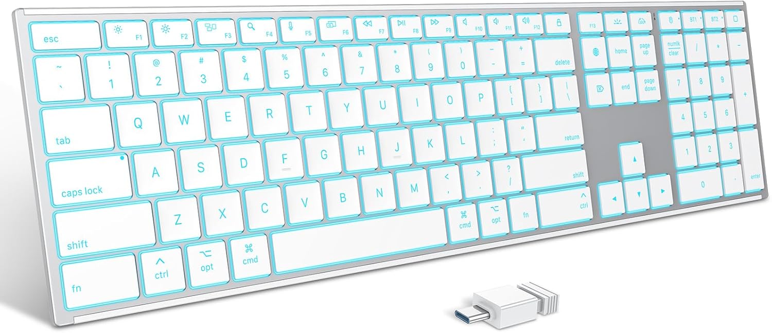 OMOTON Wireless Keyboard for Mac with Backlit and Metal Frame