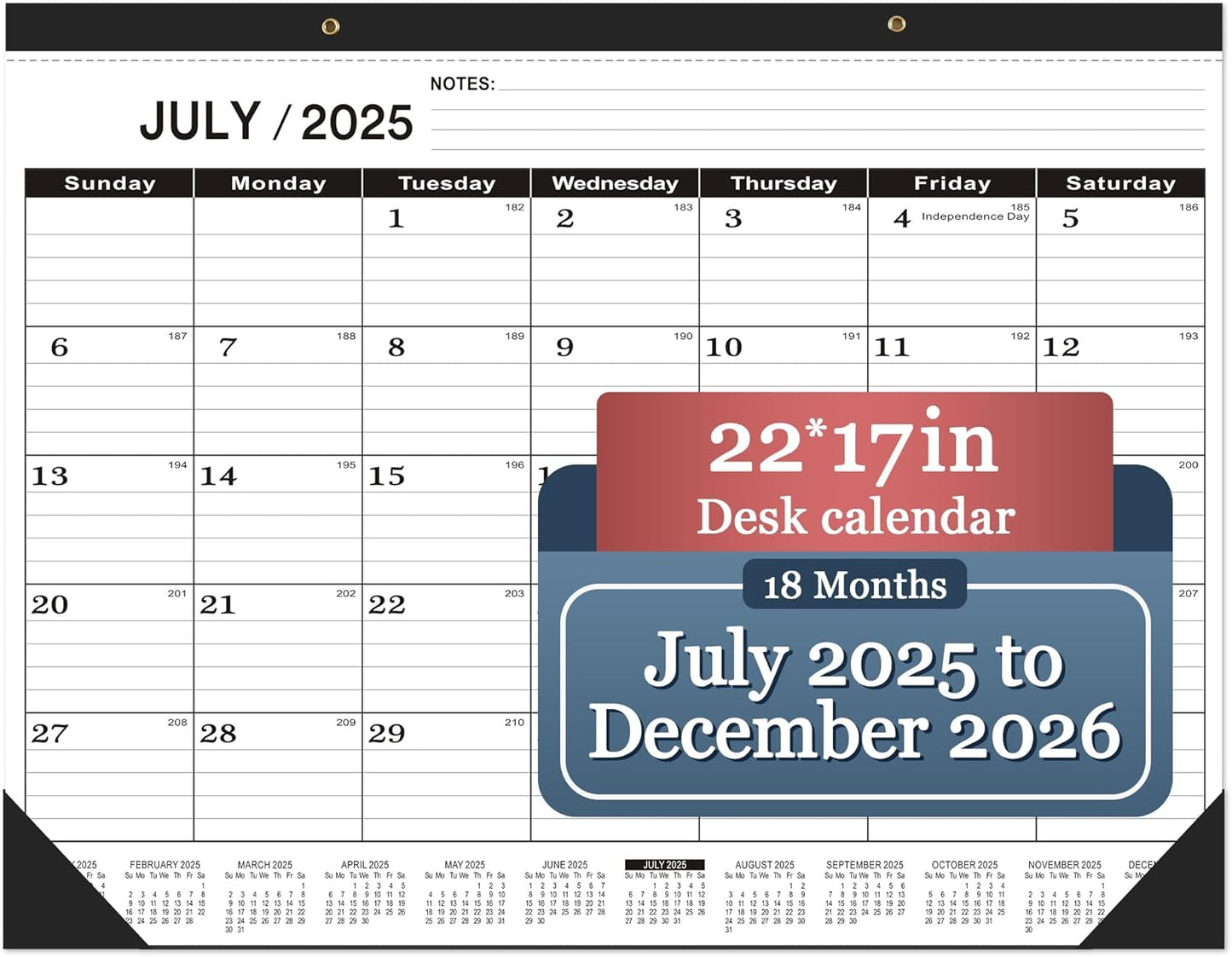 Large Desk Calendar 2025-2026 for Effective Planning and Organization