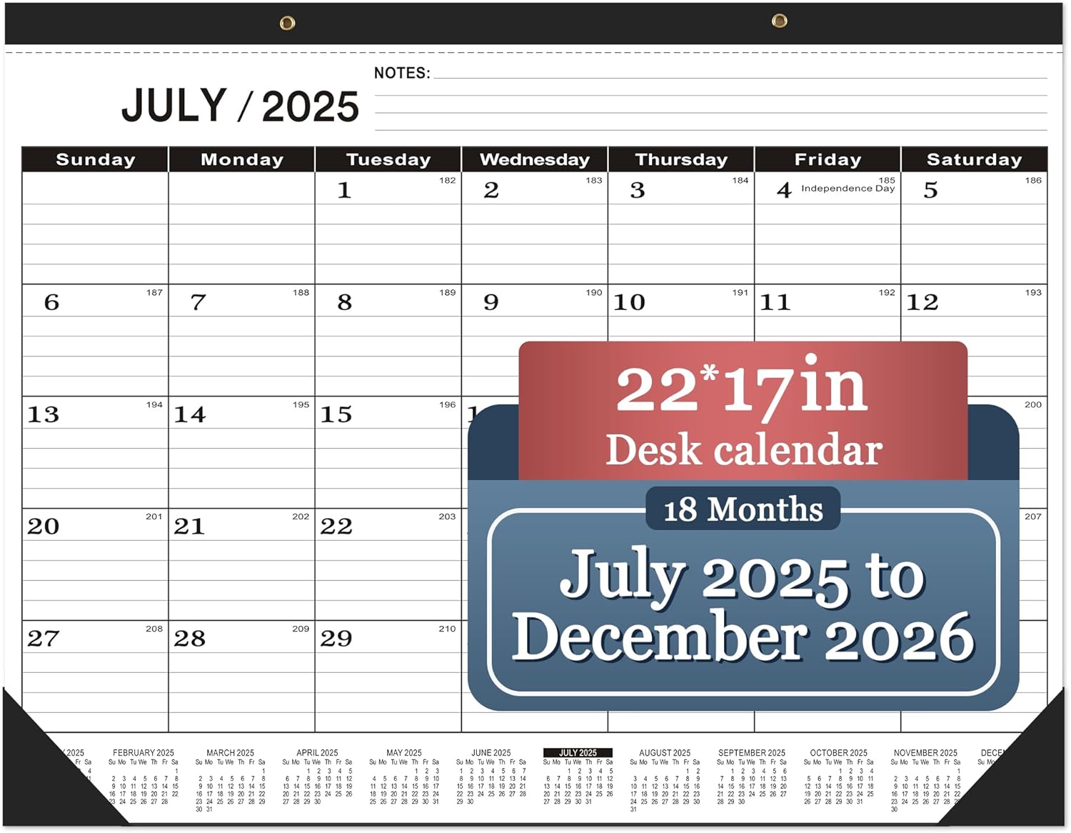 Large Desk Calendar 2025-2026 for Effective Planning and Organization