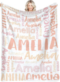 Personalized Name Blanket Light Orange 60in x 80in - Custom Plush