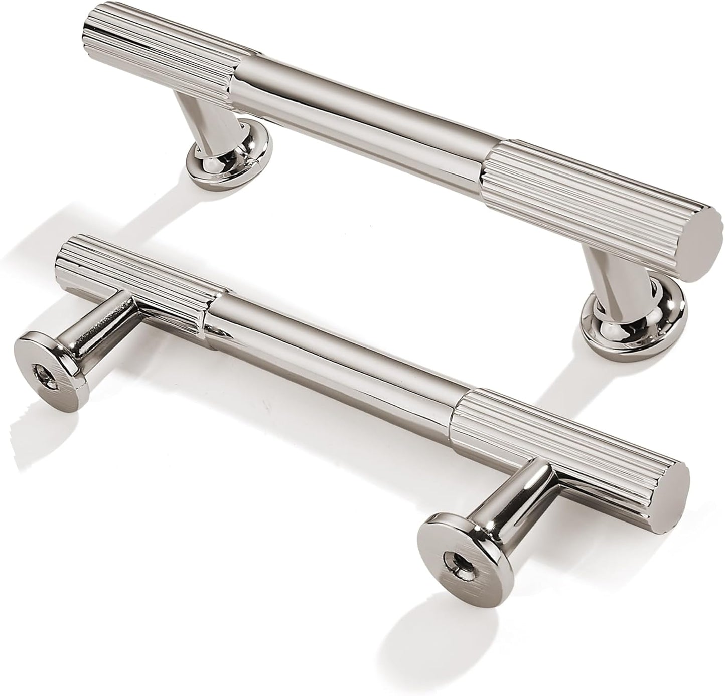 10-Pack 3-3/4 Inch Hole Center Polished Nickel Cabinet Pulls