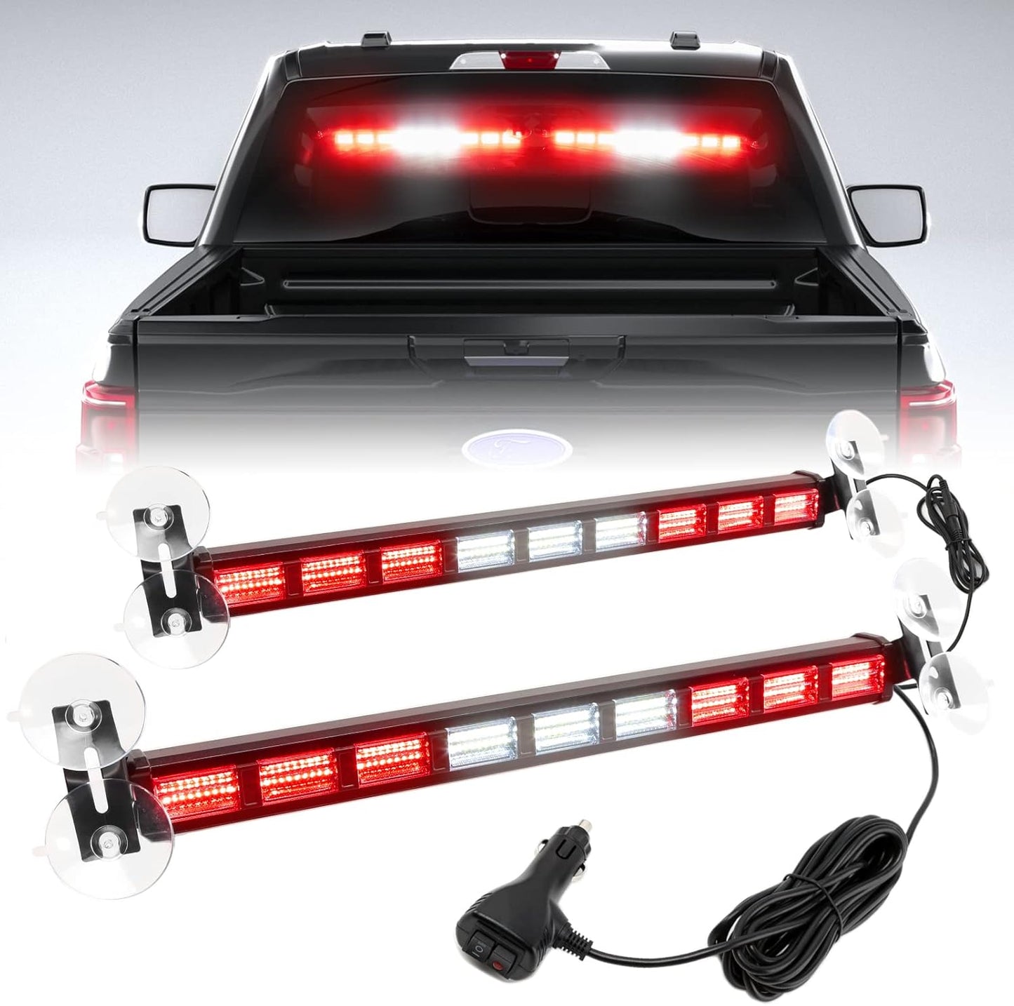 BooYu Emergency Strobe Traffic Advisor Light Bar with 4 Colors
