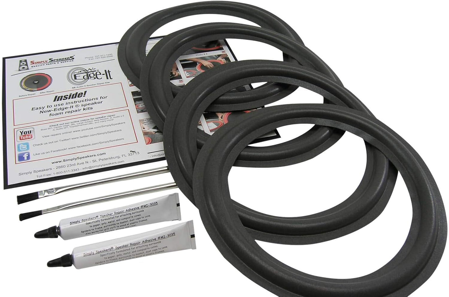 Standard 10 Inch Foam Speaker Repair Kit FSK-10A-4 for DIY Repairs