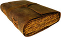 Vintage Leather Journal - 200 Pages Rustic Deckle Edge Notebook
