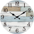 Wall Clock 16 in Silent Coastal Design - Large Non Ticking Clock