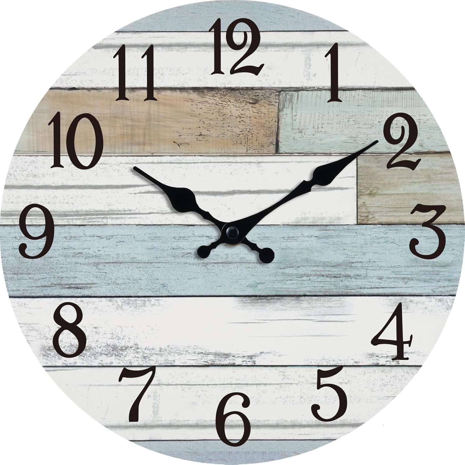 16 Inch Large Silent Non Ticking Wall Clock for Coastal Decor