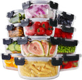 Glass Food Storage Containers 24pc Set - Leak Proof Meal Prep