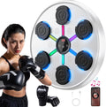 Music Boxing Machine Wall Mounted Trainer with Gloves (White)