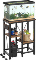 10 Gallon Fish Tank Stand with Power Outlet - Compact Storage Stand