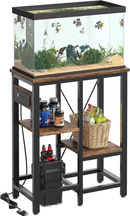 Bestier 10 Gallon Fish Tank Stand with Power Outlet and Storage