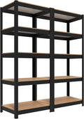 HOMEDANT House Black 5 Tier 24.4 in Laminated Metal Shelving Unit