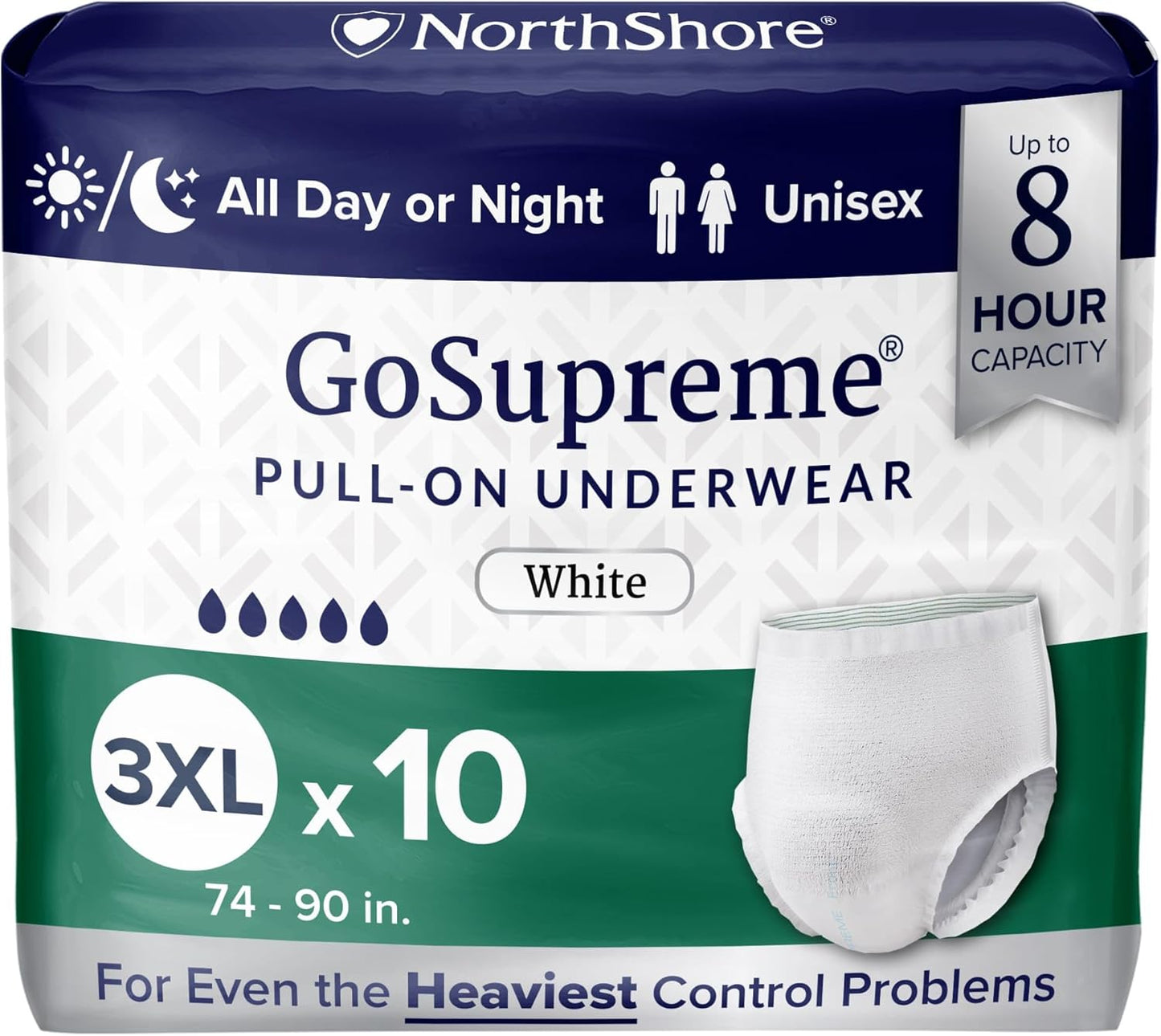 NorthShore GoSupreme Overnight Incontinence Underwear for Comfort