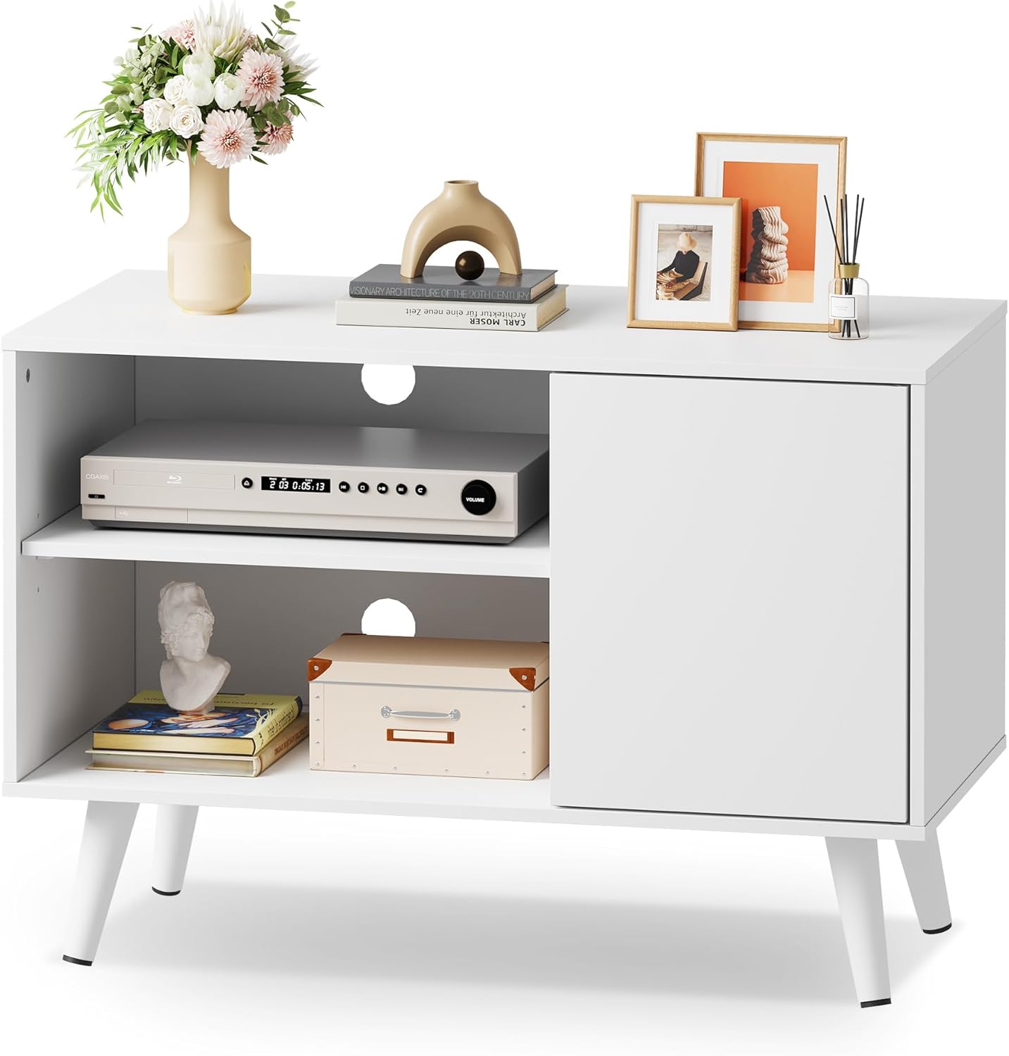 Mid-Century Modern TV Stand for 40 Inch TVs with Storage