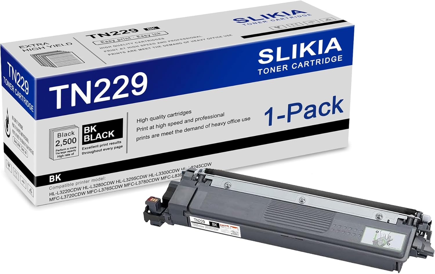 High-Quality 1-Pack Black TN229 Toner Cartridge: Brother Printer Compatible