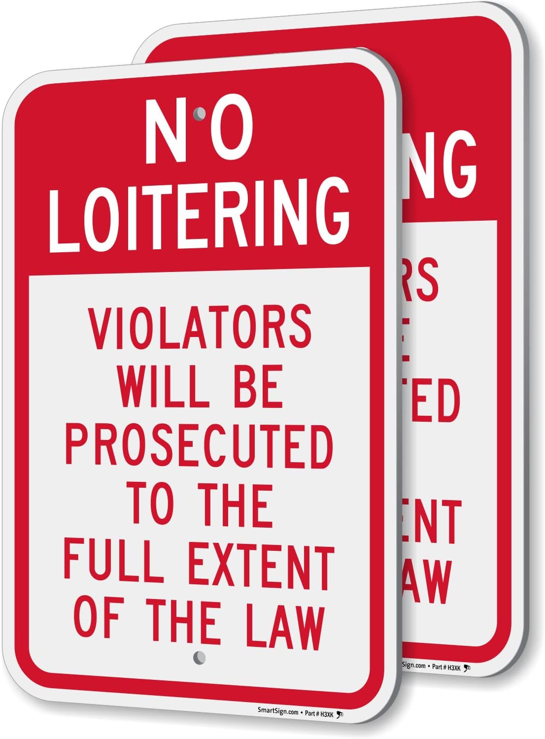 SmartSign No Loitering Signs - Durable 2 Pack for Safety
