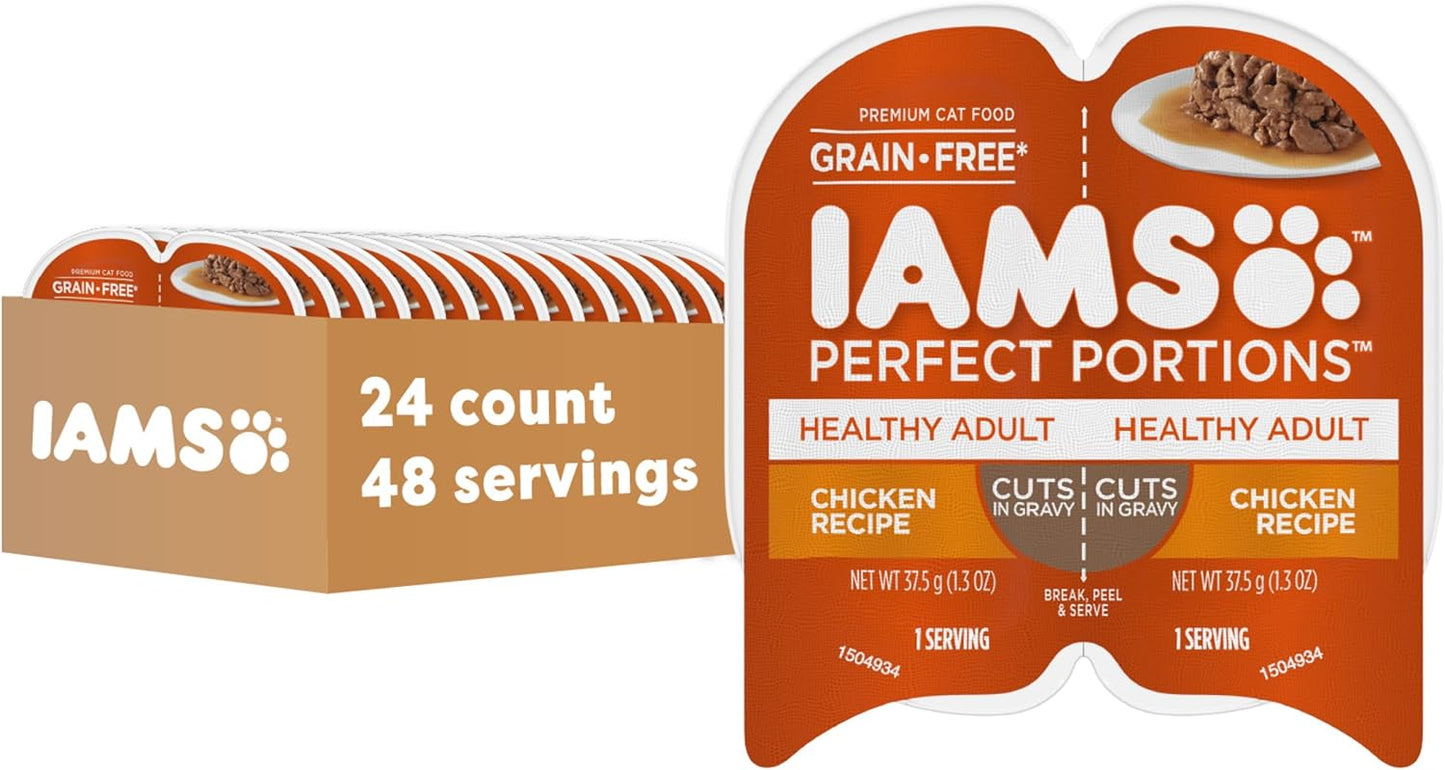 IAMS Perfect Portions Healthy Adult Wet Cat Food Cuts in Gravy
