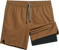 Gym Shorts for Men 7 in Inseam 2-in-1 Quick Dry Workout Shorts - Liner