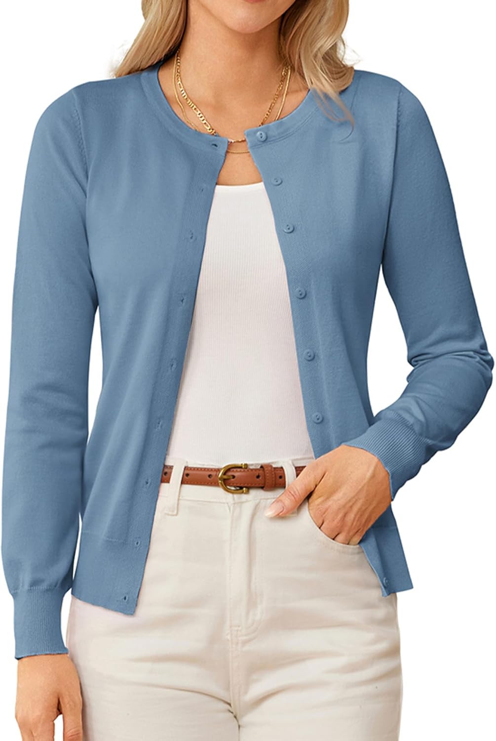 Classic Long Sleeve Knit Cardigan for Women - Stylish Comfort