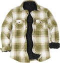 ZENTHACE Men's Sherpa Lined Fleece Plaid Shirt Jacket (Style 67HZ)