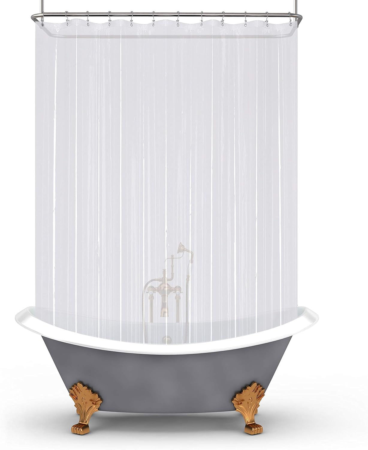 Mrs Awesome Clawfoot Tub Shower Curtain with 12 Magnets Included