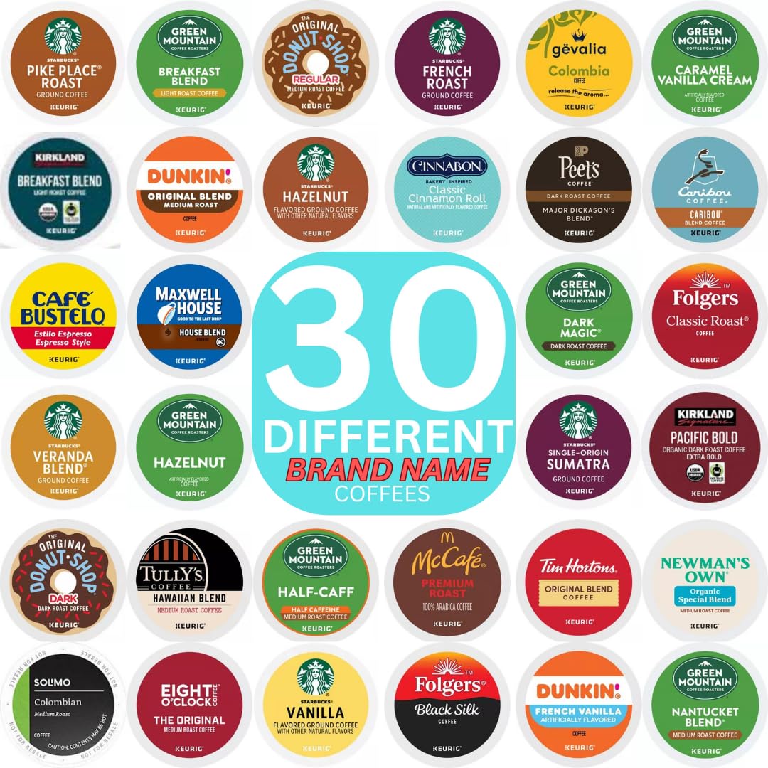 Ultimate Coffee Pods Variety Pack - 30 Top Brands for Keurig Brewers - KUPIX