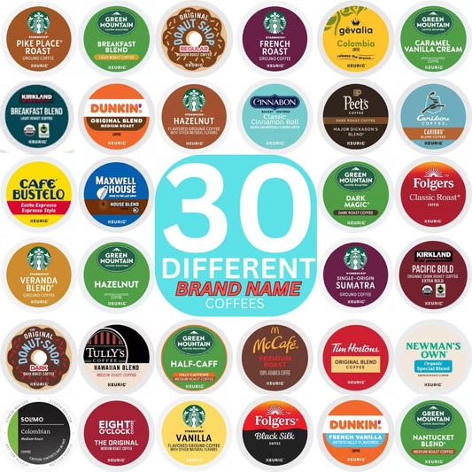 Ultimate Coffee Pods Variety Pack - 30 Top Brands for Keurig Brewers - KUPIX