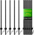 Metal Fence Post Black 4.8 Feet Pack of 15 for Garden Use
