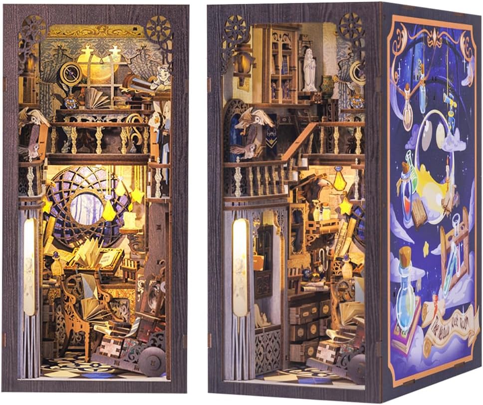 CUTEBEE Book Nook Kit - DIY Miniature House for Book Lovers