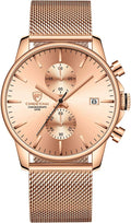GOLDEN HOUR Mens Watch Fashion Sleek Minimalist Quartz Mesh Bracelet