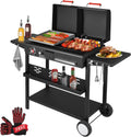 Propane and Charcoal Grill Combo - Dual Fuel Grill Griddle