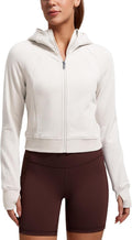 CRZ YOGA Fleece Zip Up Cropped Hoodie - Cozy Everyday Layer