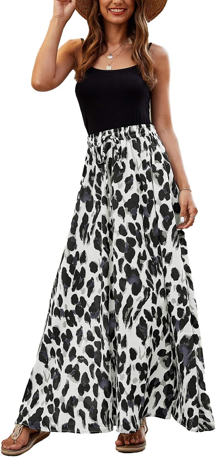 Bluetime Women Flowy Long Skirts for Summer Beach Style