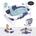 Collapsible Baby Bathtub with Thermometer and Two Slings - Compact