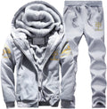 MANTORS Men's Tracksuit Winter Soft Hooded Fleece Sweatsuits Warm
